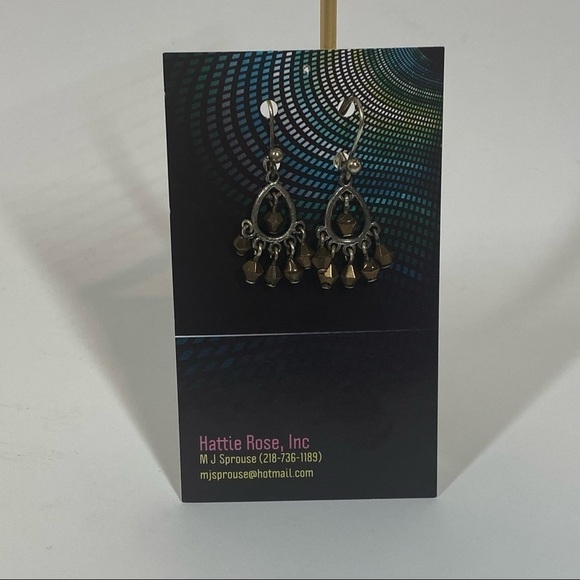 HANDMADE Boho Rustic Dangling Earrings - Picture 3 of 3